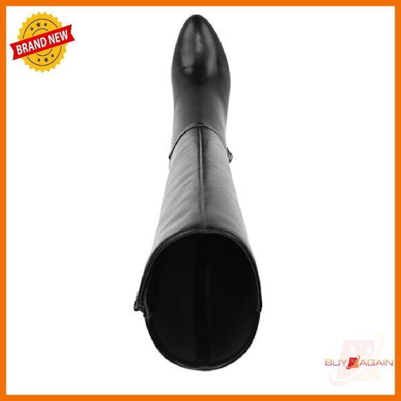 Knee-High Dress Boots with Stiletto Heel, Side Zip, Faux Leather - Picture 6 of 8